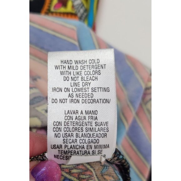 Sandra Darren Shift Dress Sz 8 Paisley Embellished Colorful Keyhole Sleeveless - Picture 7 of 9